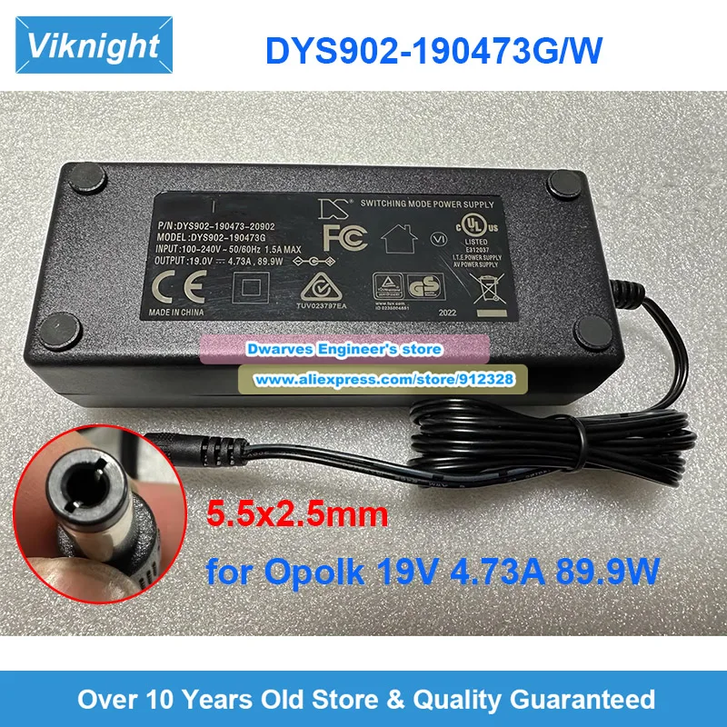 

Оригинальное зарядное устройство DYS902-190473G 19 В 4,73 А 89,9 Вт для блока питания Polk Audio MagniFi Max 5,5x2,5 мм DYS902-190473-20902