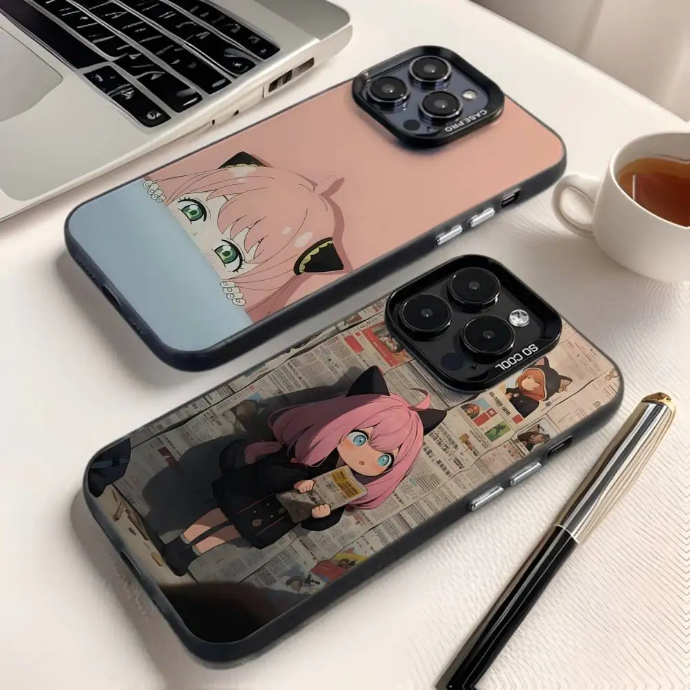 

Spy X Family Bond Yor Anya Phone Case For iPhone 16,15,14,13,12,11,8,7,Pro,Max,Plus,Mini,XS,SE Anti Fall Black Matte Hard