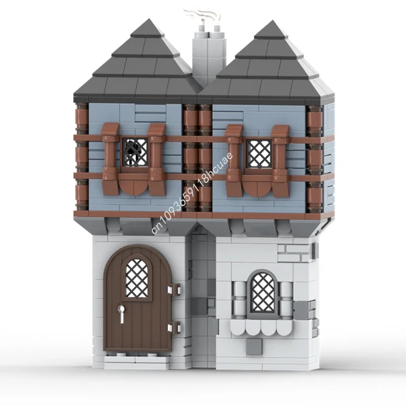 

409pcs MOC Mini Blue Medieval House Castle Building Blocks Education Brick Children Kids Birthday Toy to Christmas toy Gift