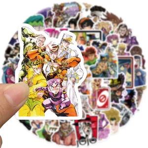 50pcsアニメジョジョスビザールアドベンチャーステッカーDIYギタースーツケーススケートボードラップトップ電話デカールステッカー用漫画デカール 8ベストセールスジョスビザールアドベンチャー-3