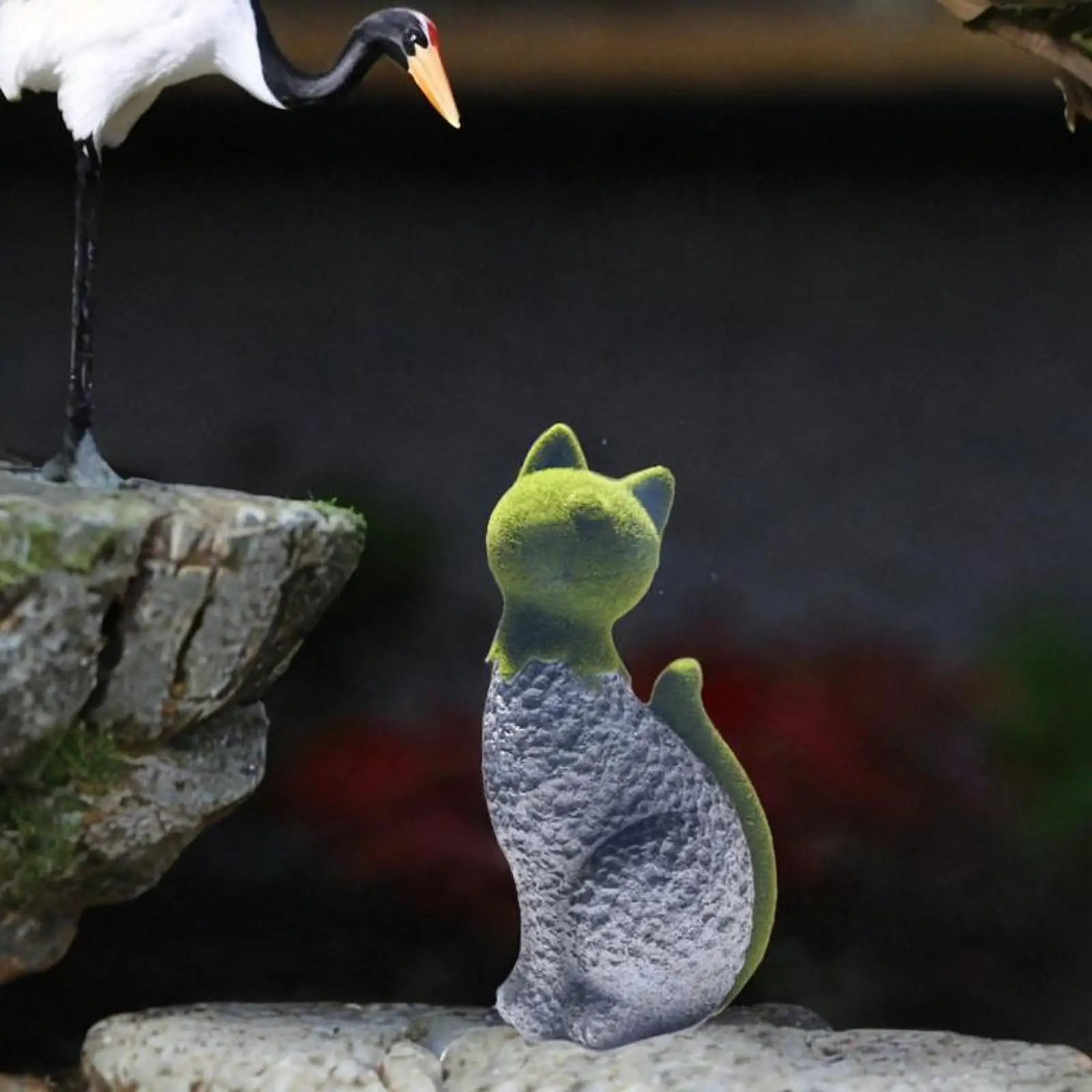 

Artificial Cat Statue Resin Ornament Birthday Gift Cute Party Favors Crafts Simulation Animal Sculpture for Courtyard Garden