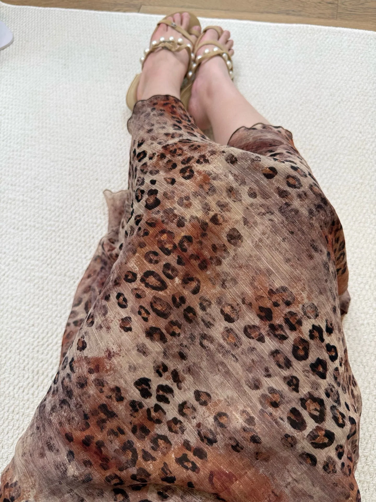 Retro Gold Thread Leopard Print Halflength Midi Skirt Women's Slimming Sexy Spring Summer Fish Tail Skirt Standard Version