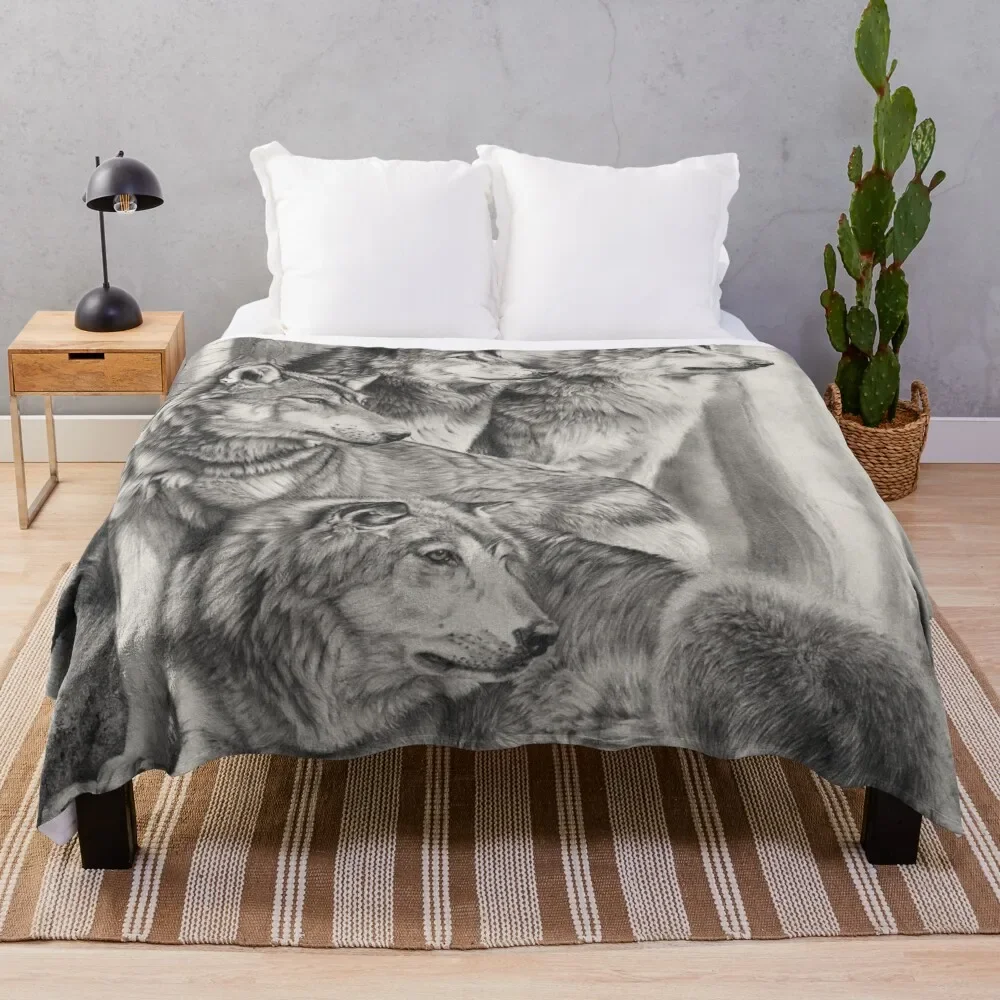 

Wolf Pack Throw Blanket Single fluffy Summer Blankets