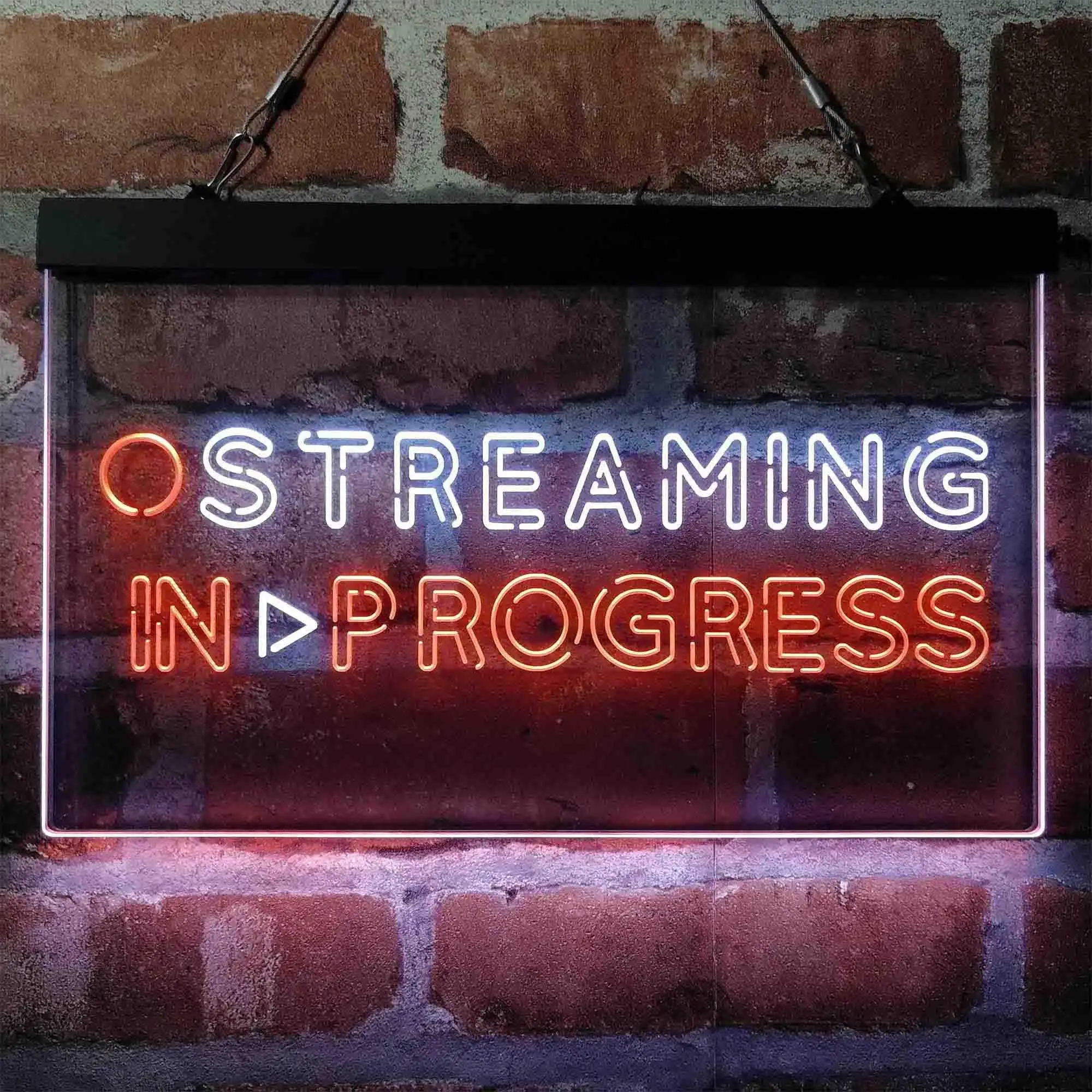 Streaming in Progress Dual Color Led Neon Sign st6-i4096