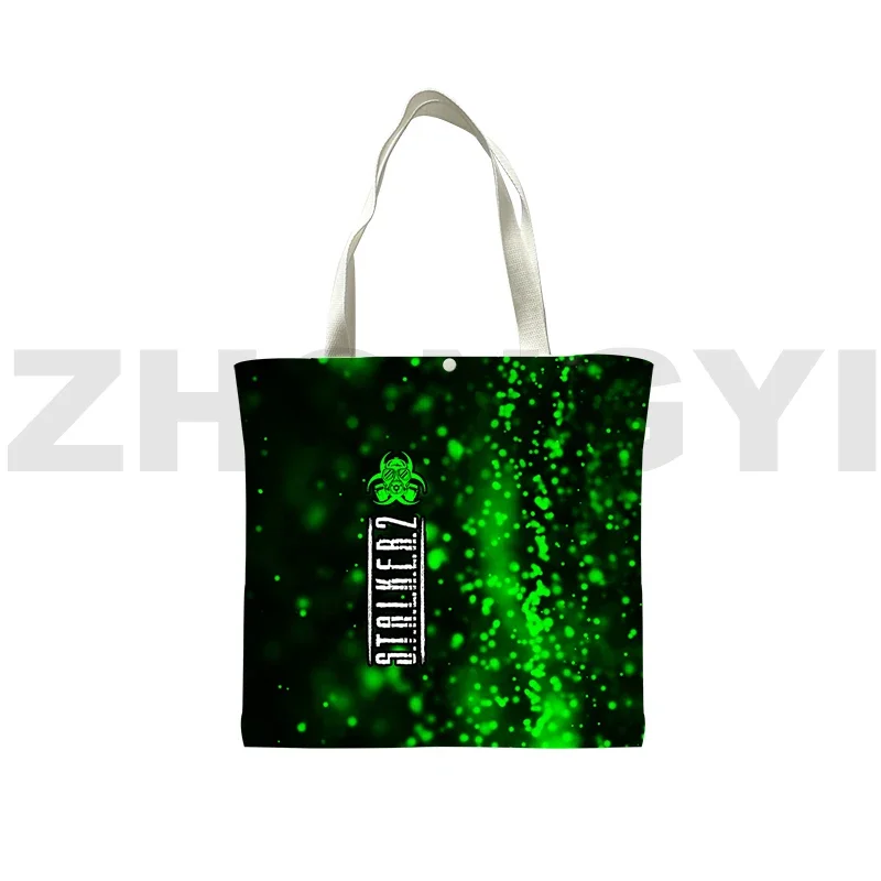 Assault S.T.A.L.K.E.R. 2 Heart of Shadow Reusable Shopping Bag Stalker 2 Anime Tote Bag 3D Women Hand Bag Canvas Shoulder Bag