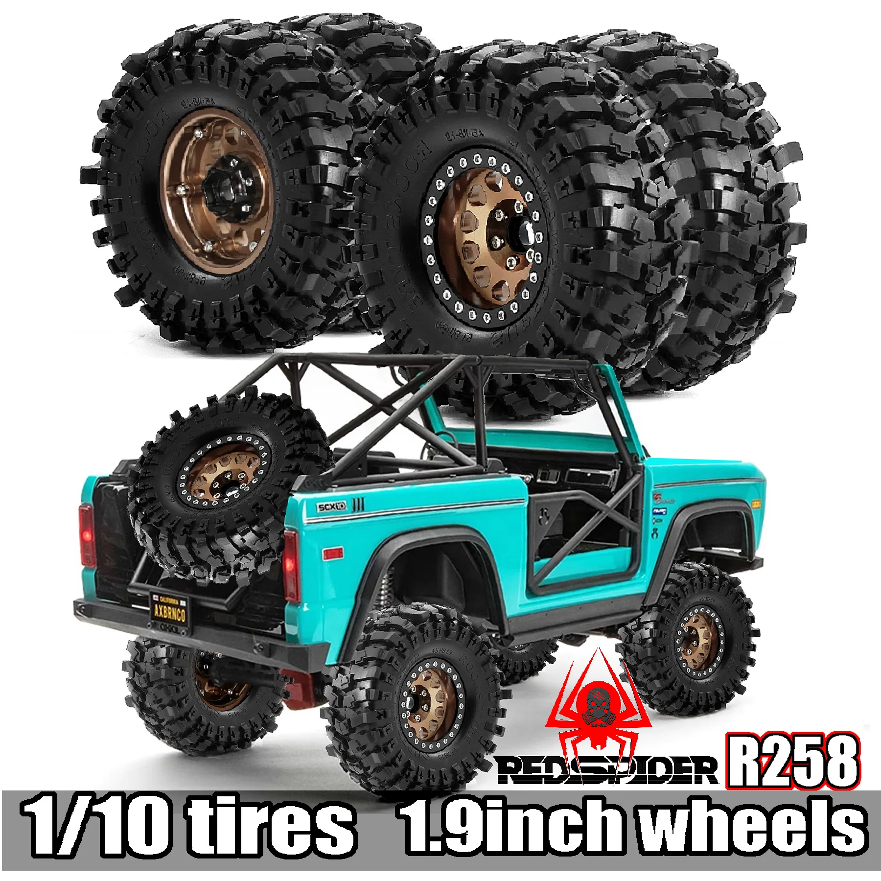 

RS Red Spider 1/10 Rock Crawler — AXIAL SCX10 Gen 3, Bronco, TRX4, металлические колесные диски + покрышки R258