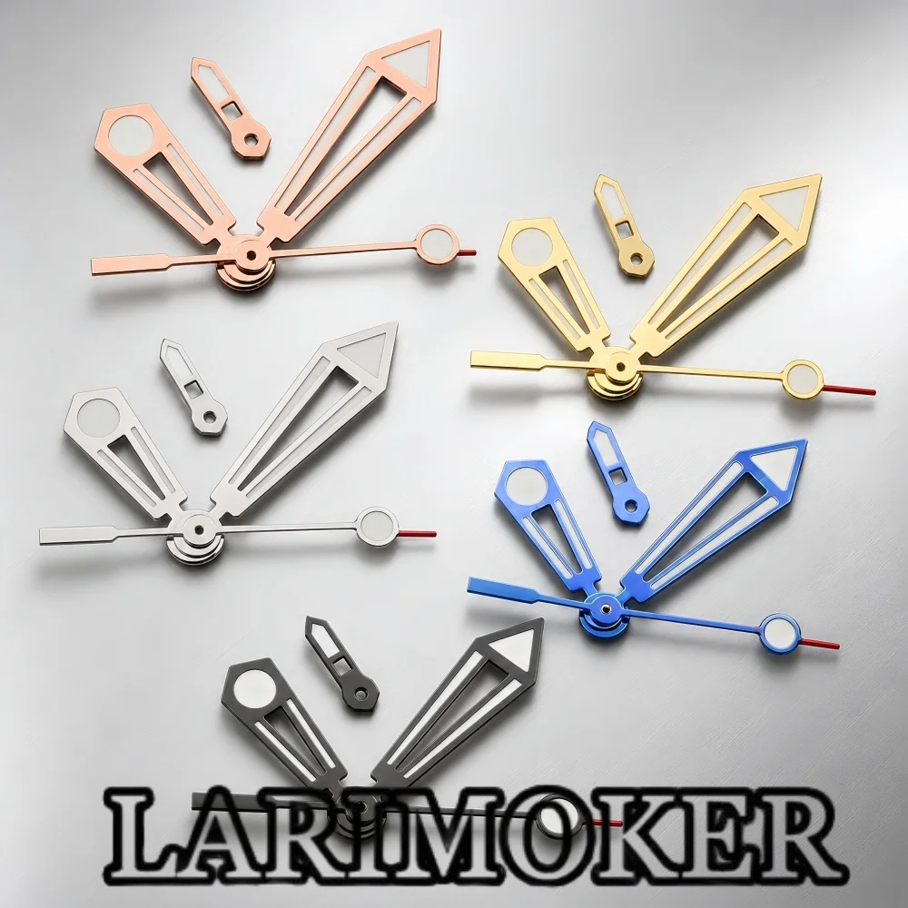 LARIMOKER Fit NH37 NH39 Movement Watch Hands Set Luminous Replacement Parts Silver Black Gold Blue Rose Gold Accessories