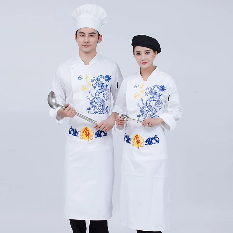 Chef Uniform Long Sleeve Hotel Work Clothes Autumn and Winter Clothing Restaurant Western Restaurant Chef Overalls Solong Tattoo