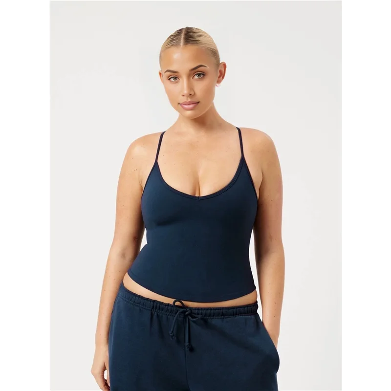 ABRT-Womens Spaghetti Strap Sweetheart Neck Sleeveless Top Slim Fit Going Out Camisole Basic Top Dark Blue S