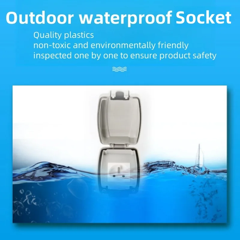 Outdoor Waterproof Socket European Standard French Ip66 Rainstorm Proof Socket Widely Used Pc Flame Retardant Well-Designed