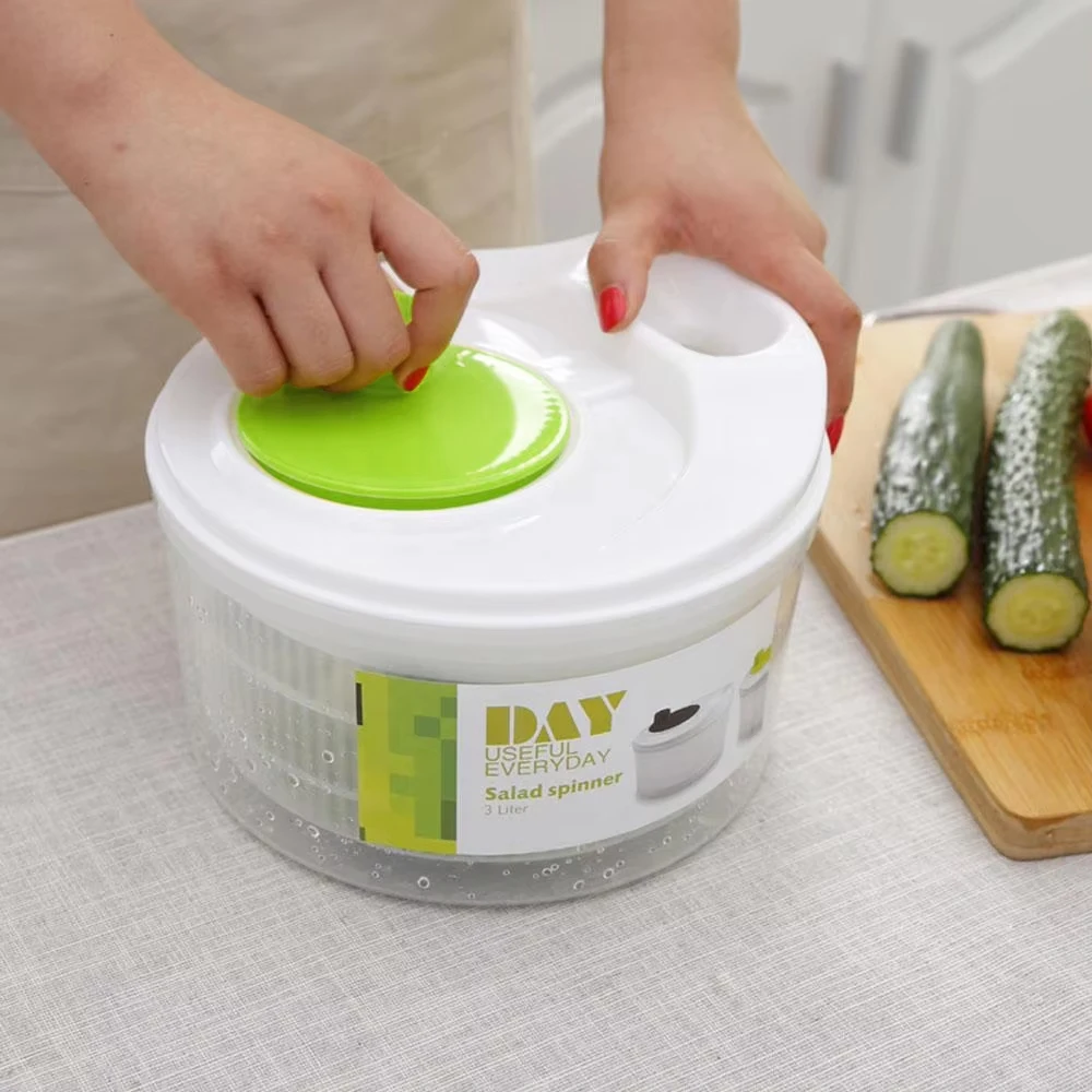 

Vegetable Dehydrator Creative Manual Water Salad Spinner Fruit Drain Basket Dryer Hand Crank Kitchen Household Gadget