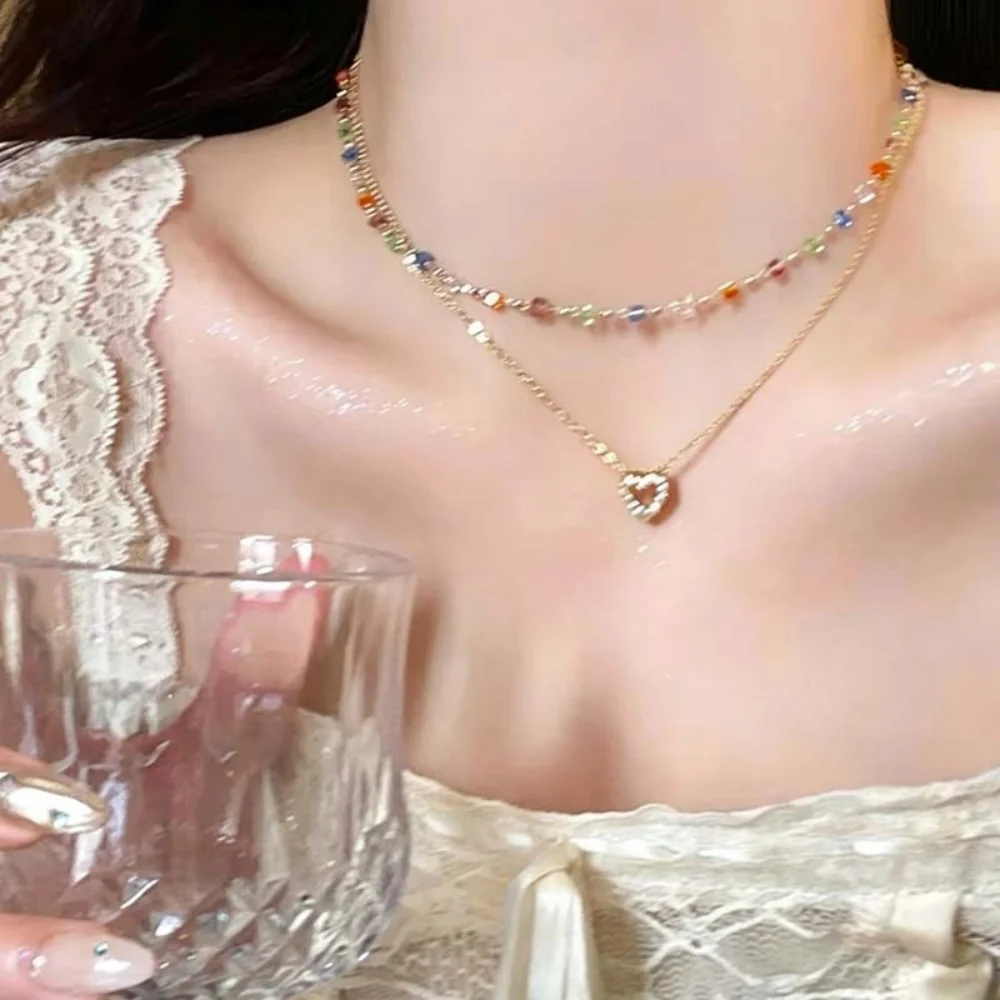Böhmische Bunte Acryl-Kristallperlen-Quasten-Choker-Halskette Einfacher Trend Handgefertigte Perlenkette für Frauen Geschenk-Schmuck – Detail 3