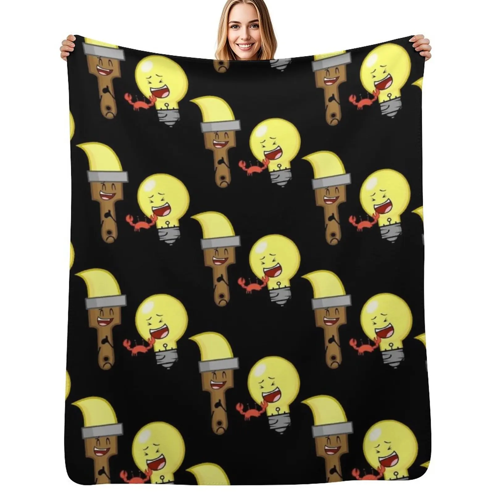 BFDI Inanimate Insanity , All Characters ,Object-All-Stars Throw Blanket Decorative Beds Decorative Sofas Flannels Blankets