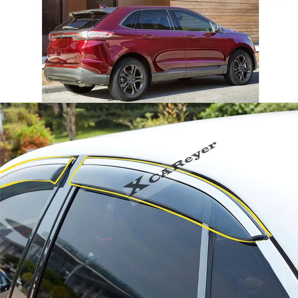 

For Ford EDGE 2015 2016 2017 2018 2019 Car Body Styling Sticker Plastic Window Glass Wind Visor Rain/Sun Guard Vent Parts