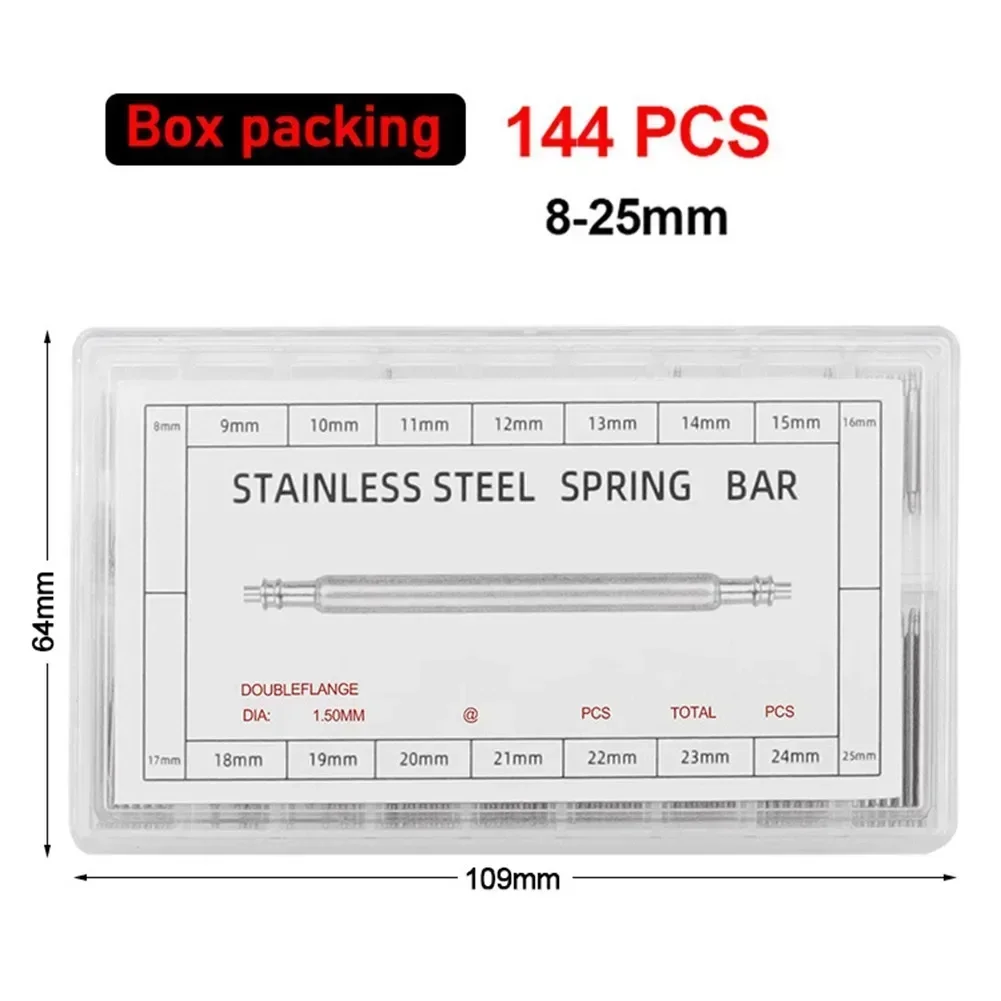 

Ремешок для часов из нержавеющей стали, пружинные штифты, набор инструментов для ремонта, 144 шт., высокая твердость, компактный и удобный