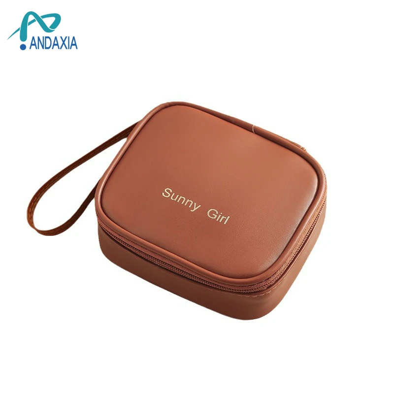 Waterproof PU Sanitary Napkin Storage Bag Menstrual Pouch Aunty Napkin Portable Bag Mini PU Makeup Lipstick Bag