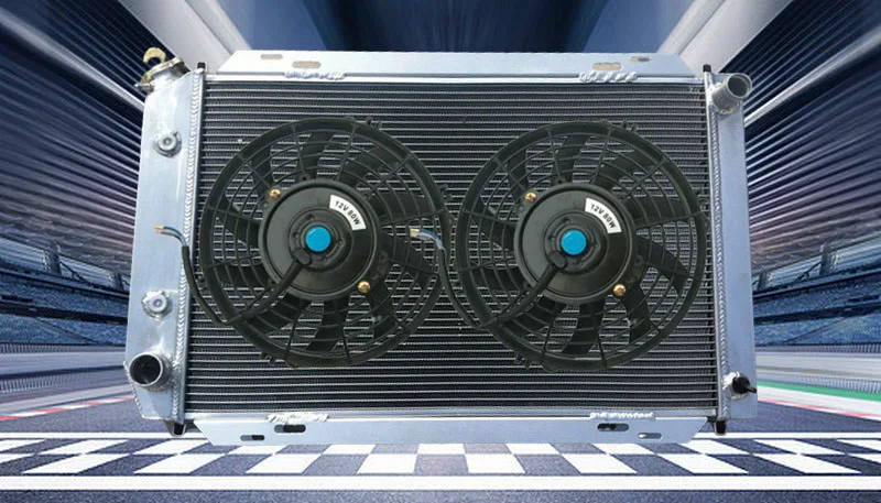 For Ford Futura/ Fairmont 80 81 82 83 Mustang 80-93 3 Row Aluminum Radiator & fan AT/MT 1980 1981 1982 1983 1984 1985 1986 1987