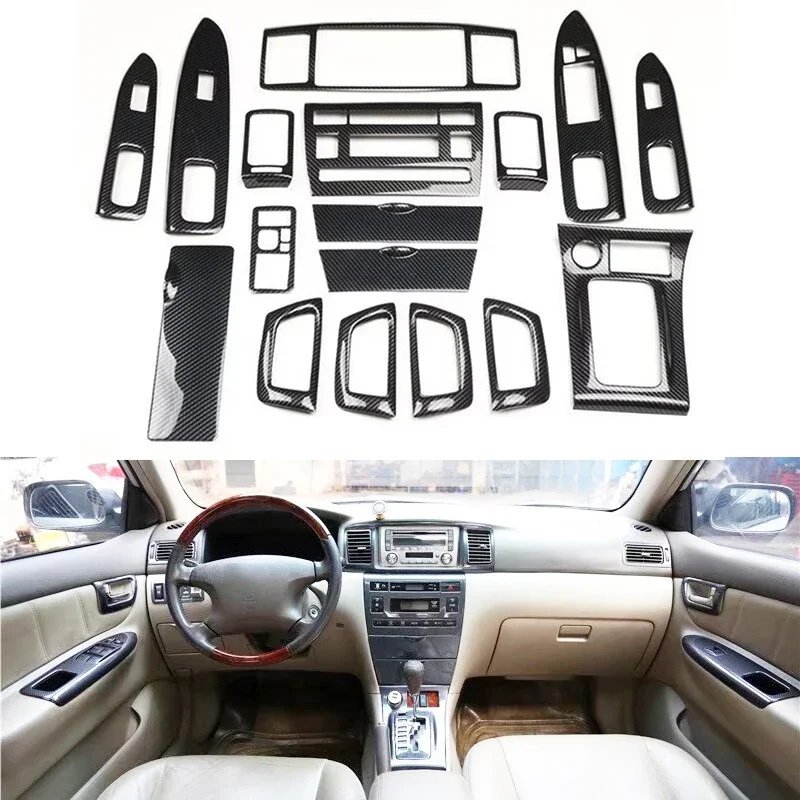 Carbon Fiber Color Gear Side Vent Central Control Window Lift Cover For Toyota Corolla Altis Ex 2004 2005 2006