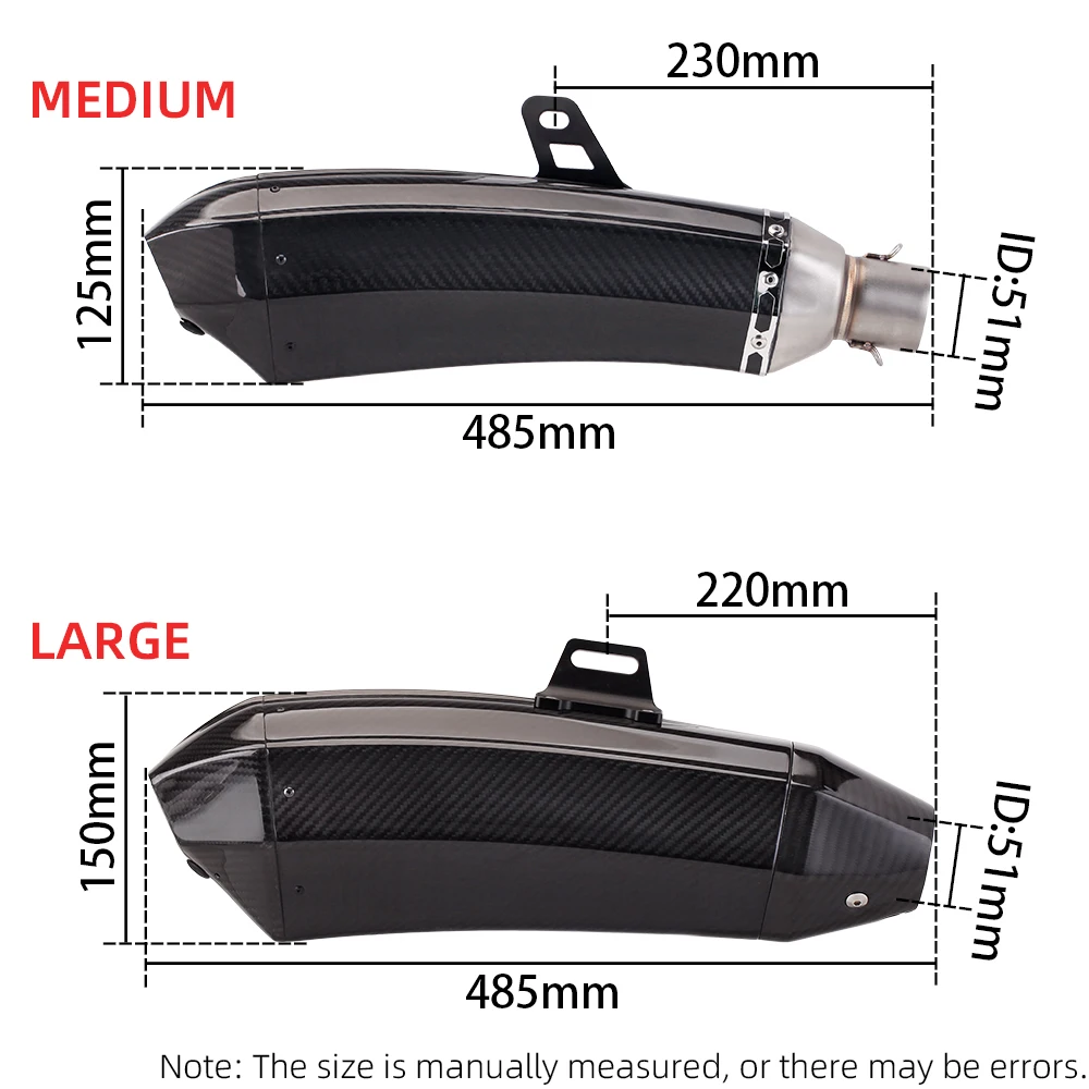 

Universal Motorcycle Double Outlet Hole Exhaust Carbon Fiber Escape Pipe Muffler DB Killer For H2 Z1000 MT09 GSXR1000