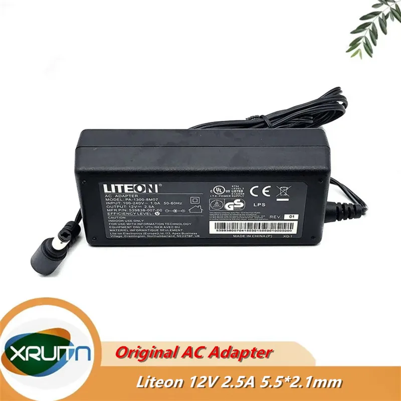 

Оригинальное зарядное устройство для адаптера переменного тока Liteon PA-1300-8M07, 12 В, 2,5 А, 30 Вт, 5,5*2,1 мм, OEM