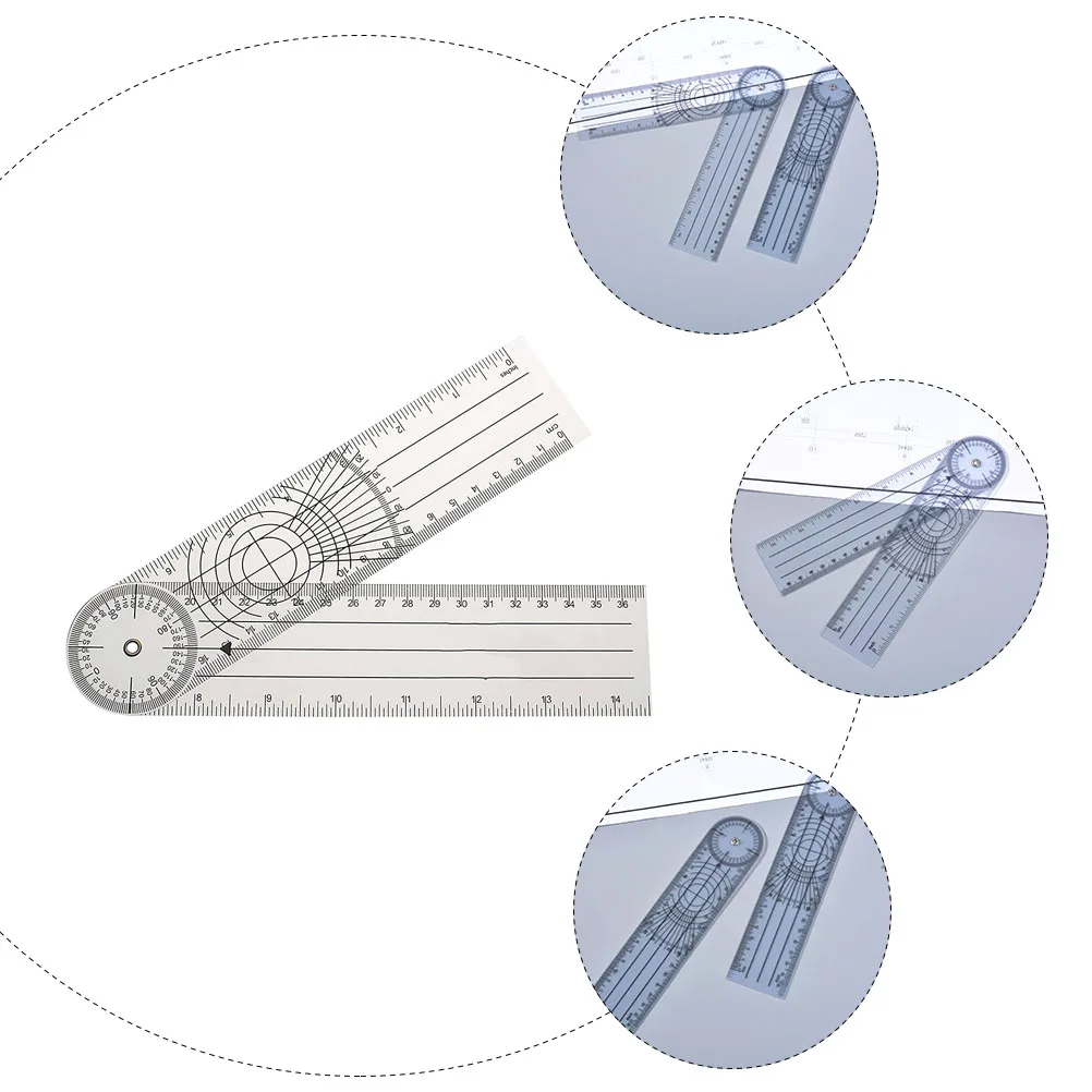 

PVC Transparent Medical Goniometer Spinal Angle Ruler Protractor Plastic Tool Accurate Measurement Portable Physical Therapy
