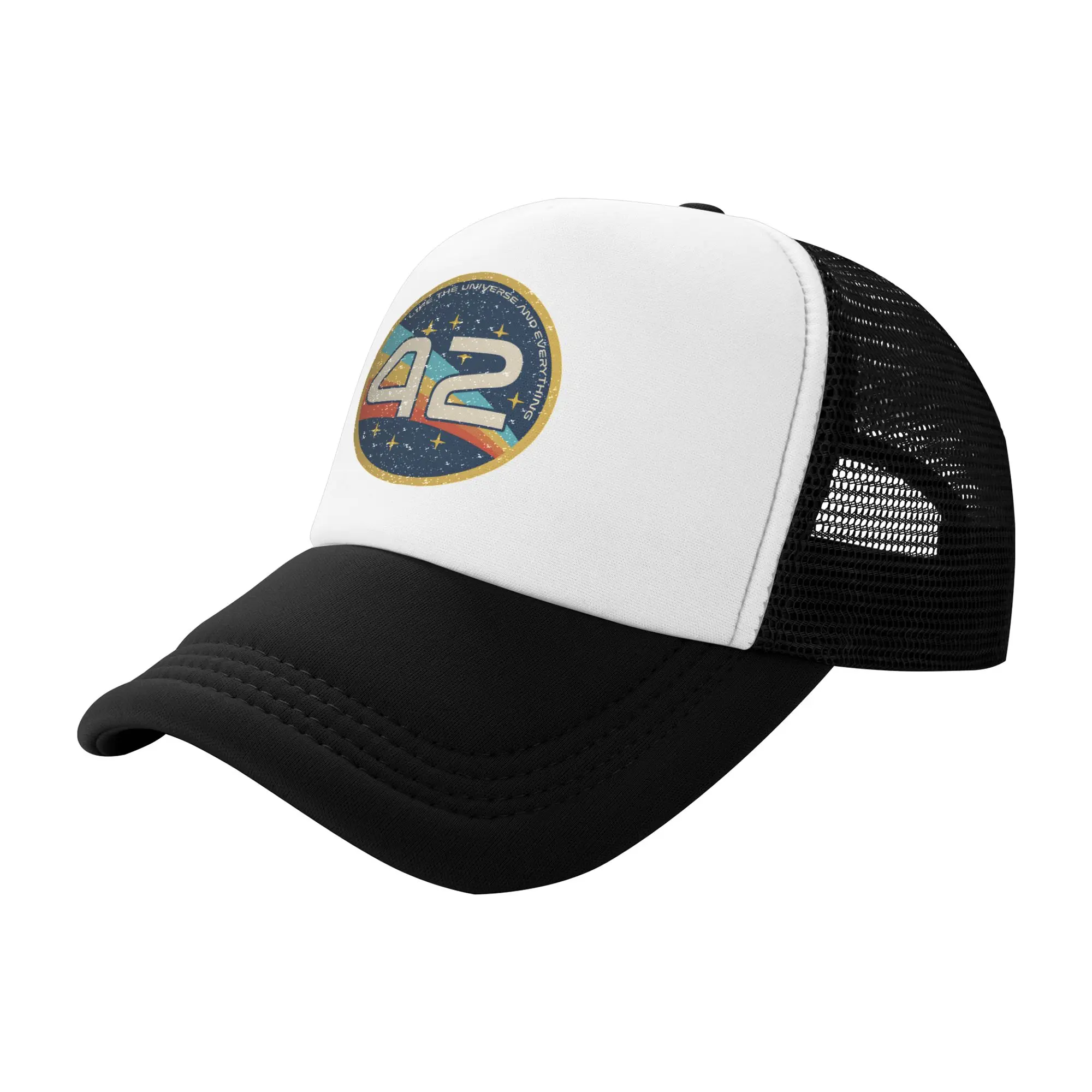 dont panic 42 The Answer To Life Douglas Adams  Outfit Mesh Trucker Hat Summer Cooling  Mesh-back Snapback Cap