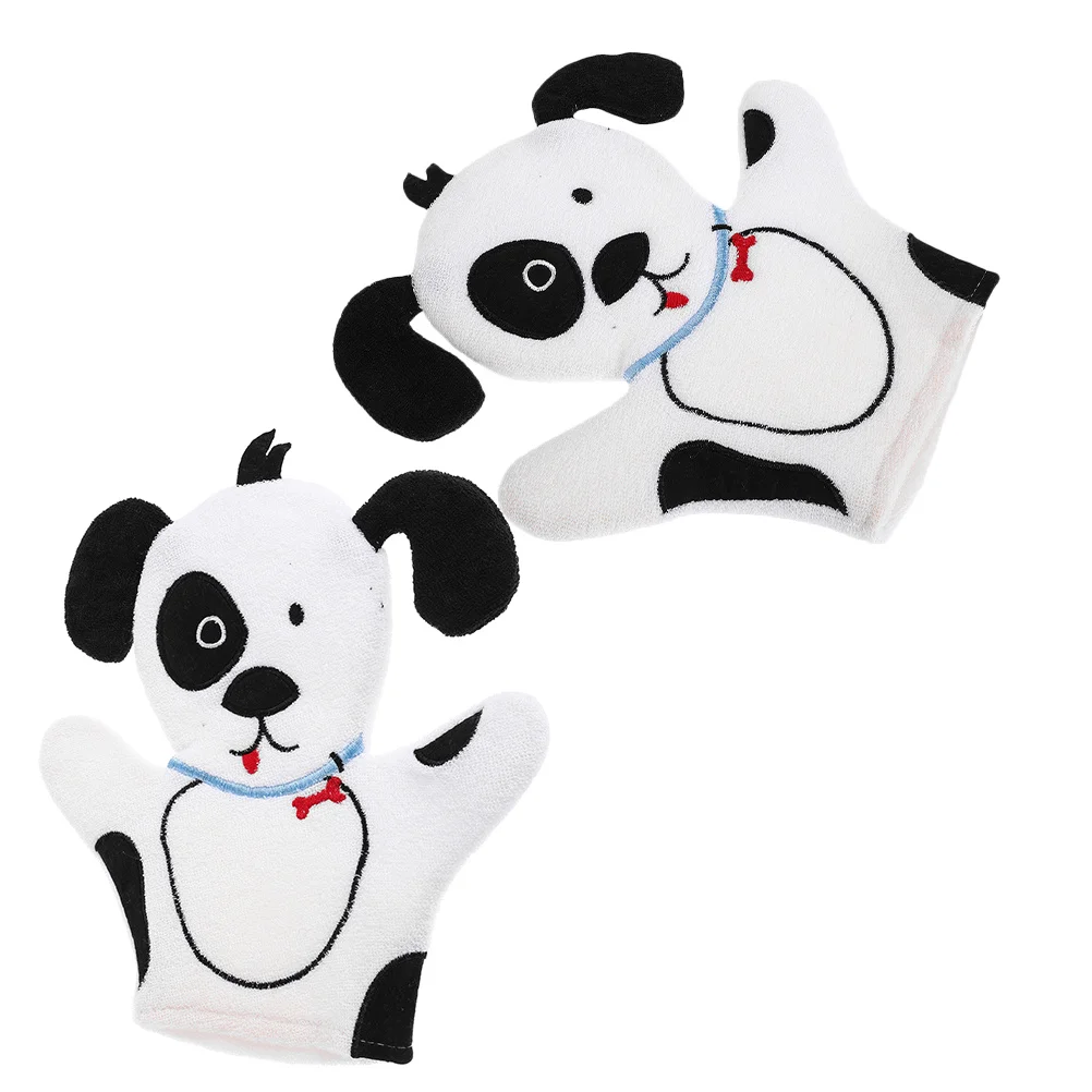 

2Pcs Kids Cartoon Bath Gloves Dog Design Soft Gentle Exfoliating Shower Mitt Fun Bath Time Accessories Gentle Exfoliation Gloves