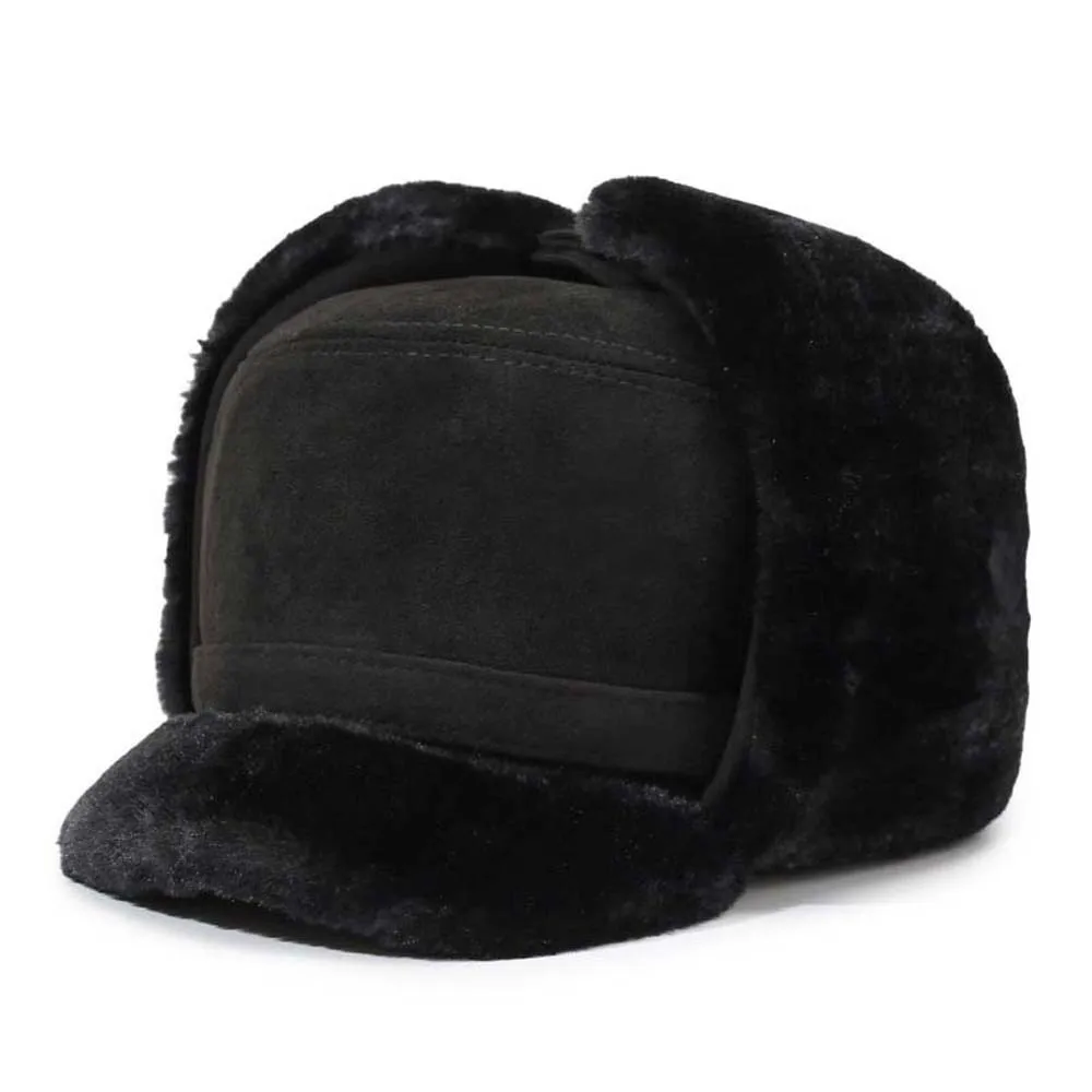 Warmer Hat Thickened Winter Trapper Hat Insulated Thermal Lei Feng Cap Durable Adjustable Earflap Flat Top Cycling