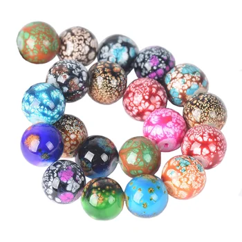 ラウンド模倣の磁器コーティングされた8ミリメートル10ミリメートル不透明ガラスルース工芸品ビーズジュエリー作成diyのため