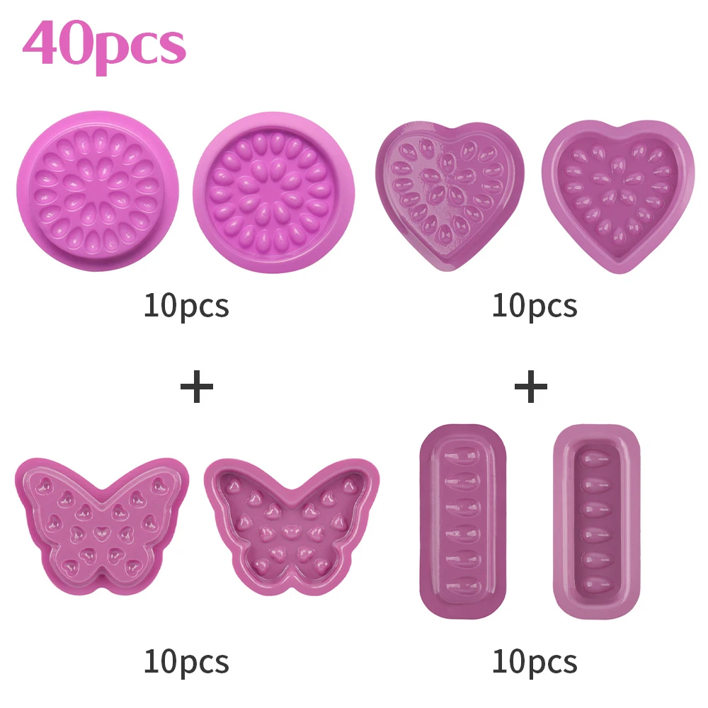 40/80 stücke Wimpern Kleber Halter Tablett Wimpern Verlängerung Lash Lifting Liefert Zubehör Make-Up-Tool Einweg Kleber Halter Tablett – Detail 8