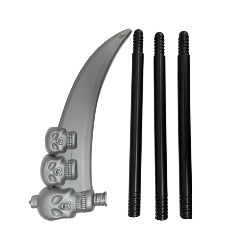 Grim Reapers Scythe อาวุธปลอม Skull Faux Scythe Blade Sickles ของเล่นสำหรับแกล้งทำเป็น