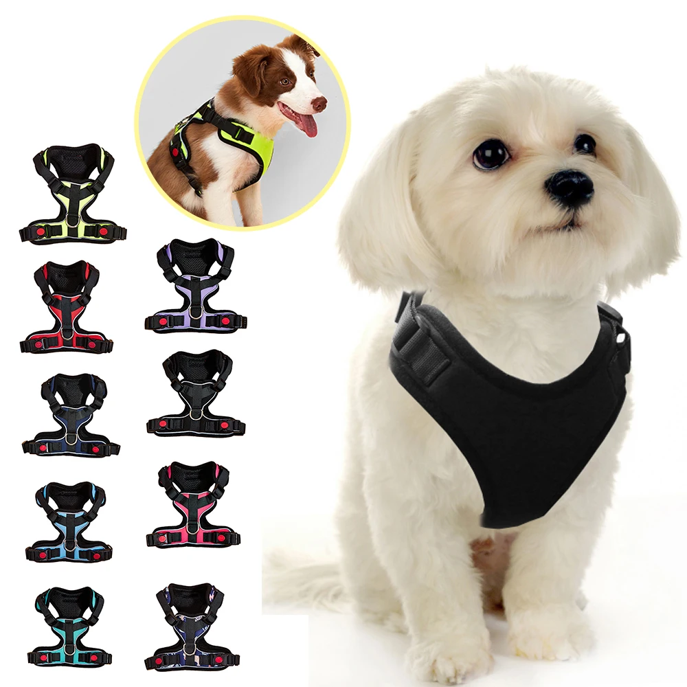 

Anti-Pull Small Dogs Harness Reflective Adjustable Vest Harness For Kitten And Puppy Chihuahua Easy to Control Pet Cat Harness