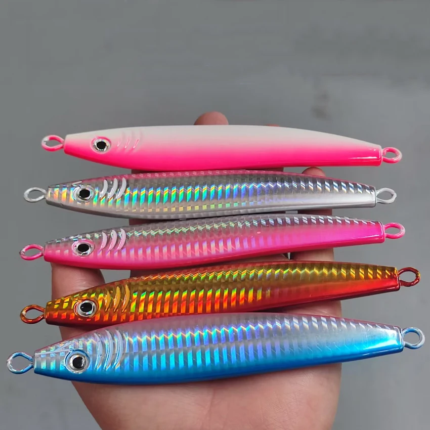 1 Stück Hartmetall S-förmiger Angelköder 60g-250g Sinkender Angelköder Leuchtender Schnellfall-Jigging-Köder Tiefsee-Jig-Angelköder – Detail 1