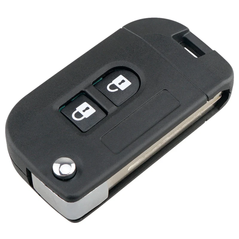 ปลอกกุญแจรีโมทดัดแปลงพับได้2ปุ่มเหมาะสำหรับ Nissan/Qashqai/Micra เคส kunci REMOTE mobil