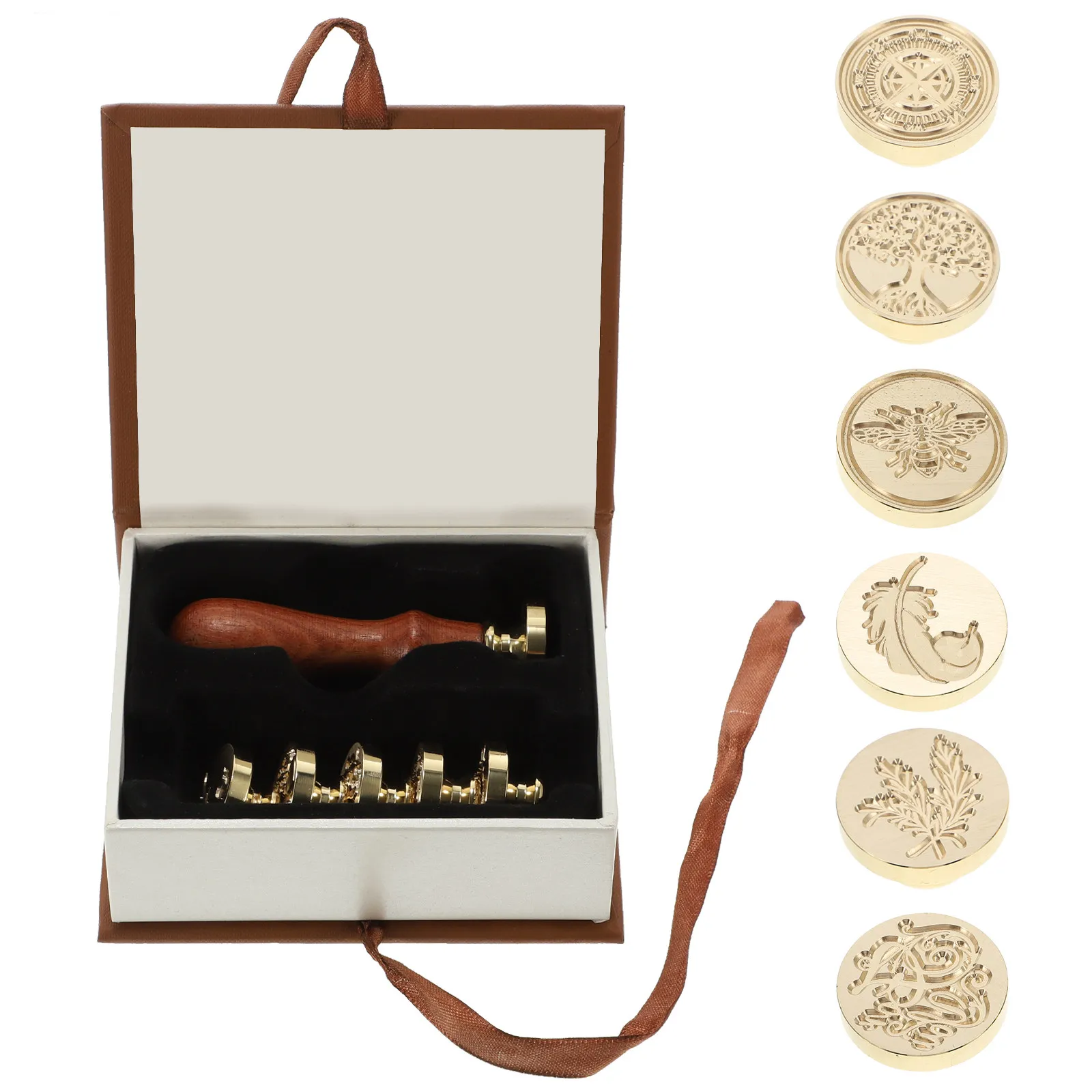 

1Set Wax Seal Stamp Kit Vintage Copper Style DIY Sealing Tool for Wedding Stationery Craft Projects Letter Envelopes Scrapbook