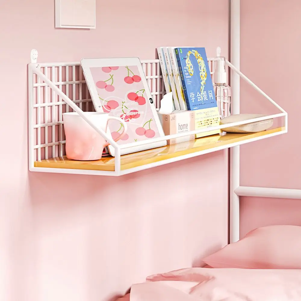 Iron Wall Mounted Shelves Storage Baskets Storage Racks Bedside Shelves Mobile Phone Rack Pasted on The Wall