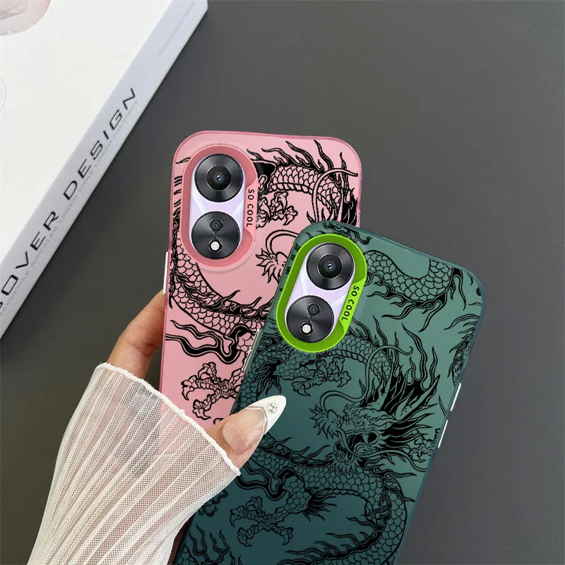 Chinese dragon Cute For OPPO A 31 37 38 55 57 58 74 76 78 94 98 Reno 6 7 8 Z T Pro Colorful Phone Case Soft Funda Silicone Cover