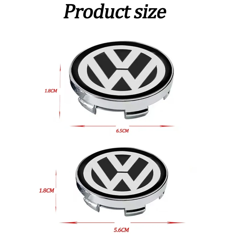 56/65mm VW Wheel Center Cap Hub Cover Badge Emblem Car Accessorie For Volkswagen VW Jetta Atlas Eos Caddy Beetle Magotan GTD CC