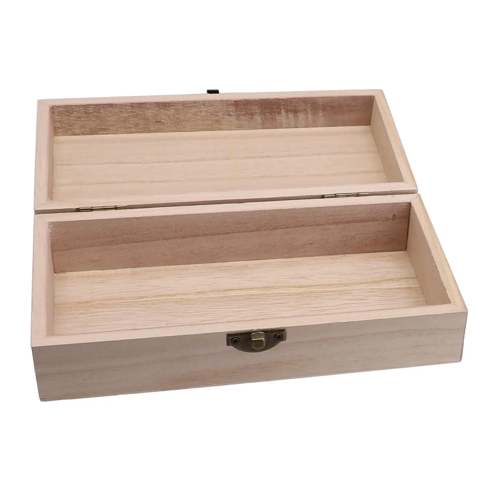 Retro Wooden Storage Box Plain Wood With Lid DHinged Boxes Gifts Packing Jewelry Case Box Home Sundries Storage Boxes Decoration