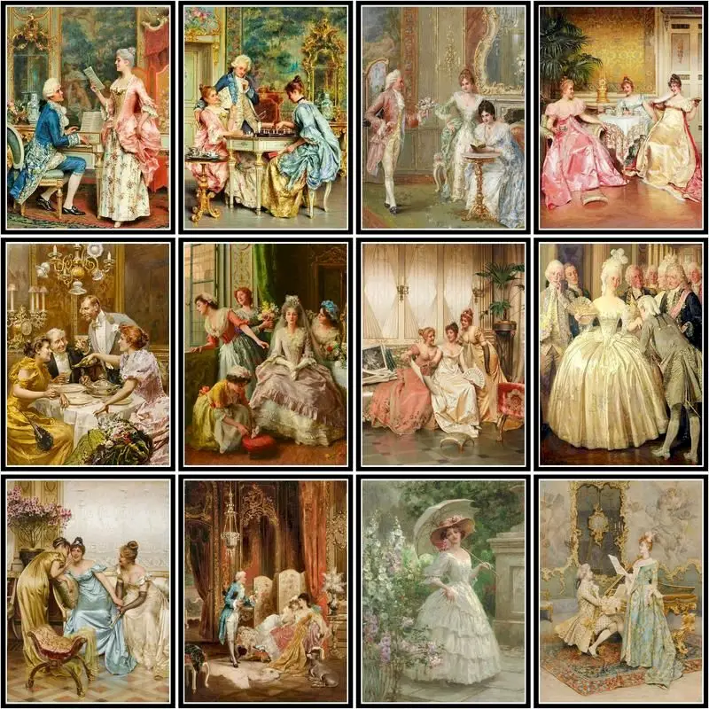 GATYZTORY Pictures By Numbers European Classical Figures Kits Drawing On Canvas Painting By Number HandPainted Art Gift Home Dec