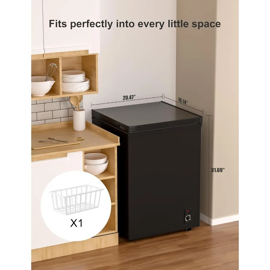 Bodacious Ultra Quiet Deep Freezer 5.0 Cu Ft Compact Design with Fast Freeze Technology and Low Power Consumption Perfectly Sui