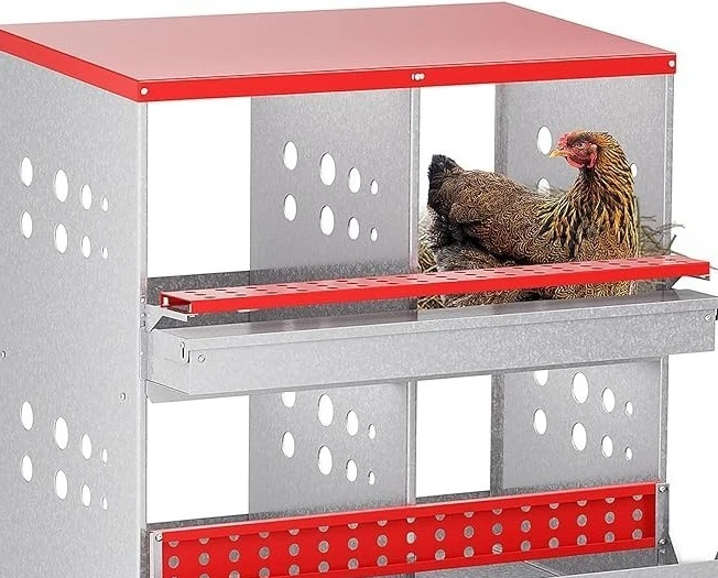 Metal Chicken Nesting Box Galvanized Egg Laying Nest for Duck Goose Poultry Heavy Duty Durable Easy Clean Hen House Coop Farm