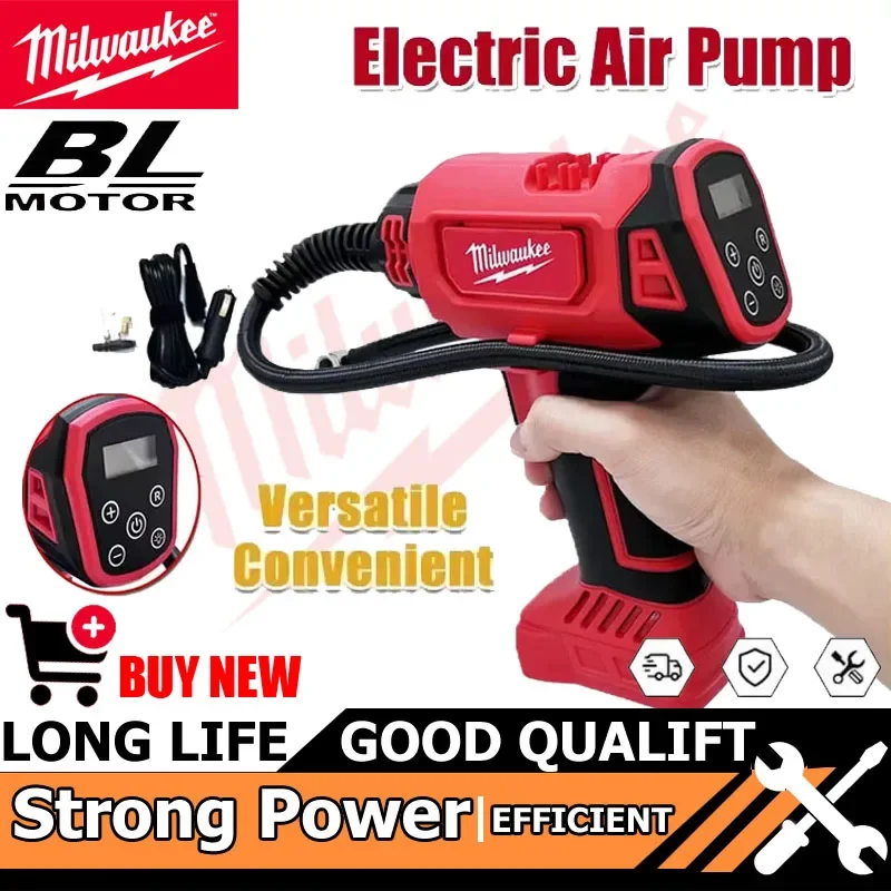 

Milwaukee Tool Cordless Electric Air Pump Car Tire Automatic Inflator Handheld Air Compressor Rechargeable Tool