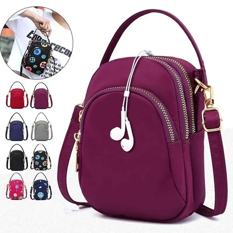 Women Handbags Multi-layer Practical Small Crossbody Shoulder Bags Simple Casual Cell Phone Ladies Girls Coin Purse 2024