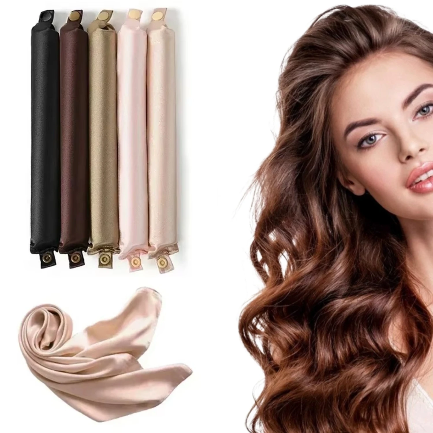 

Heatless Curling Rod Headband No Heat Hair Curler Hair Rollers Sleeping Lazy Curls Soft Curlers with Scarf Women Styling Tools