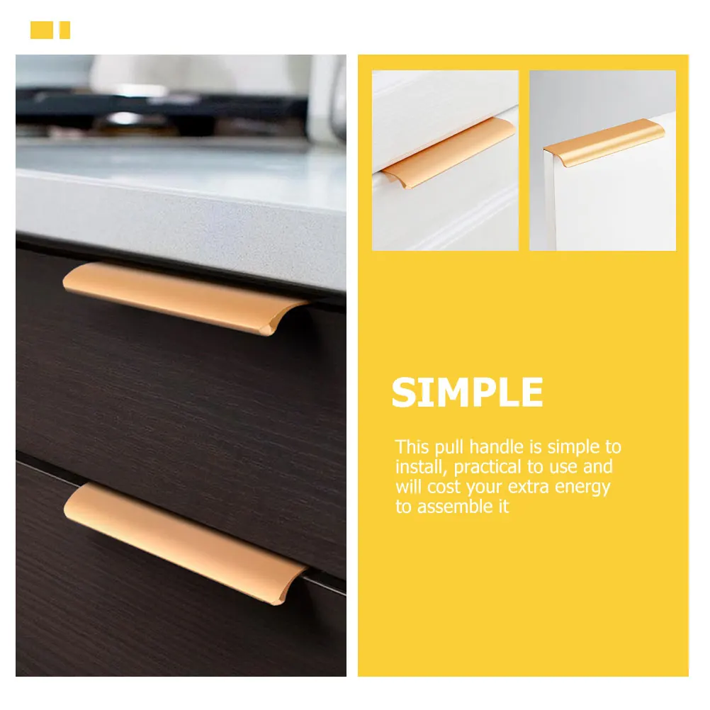 

4 шт., невидимые ручки для шкафа, современные ручки для выдвижных ящиков, мебельные ручки для гардероба, прочные, устойчивые к коррозии