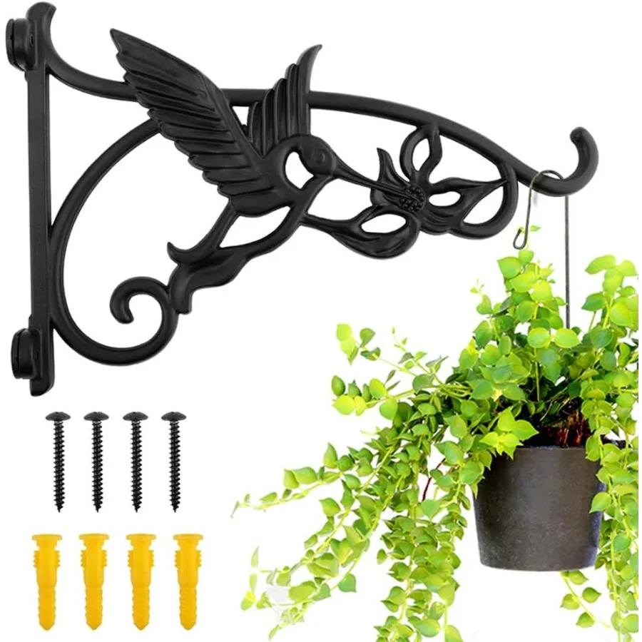 

Heavy Duty Hanging Plant Brackets 1pcs 13 Inch Iron Wall Mount Bracket Durable RustResistant Hummingbird Plant Hanger Hook for