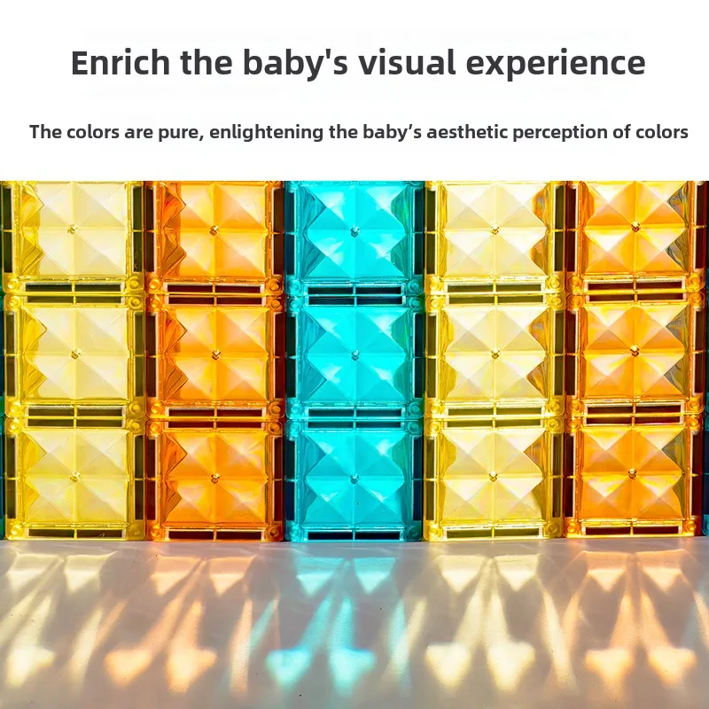 LED Magnetische Blöcke Track Gebäude Diamant Cut Magnetische Blatt Kinder Spielzeug Bau Schloss DIY Montage Beleuchtung Zubehör