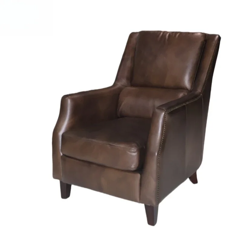 

American leather tiger chair high back single sofa