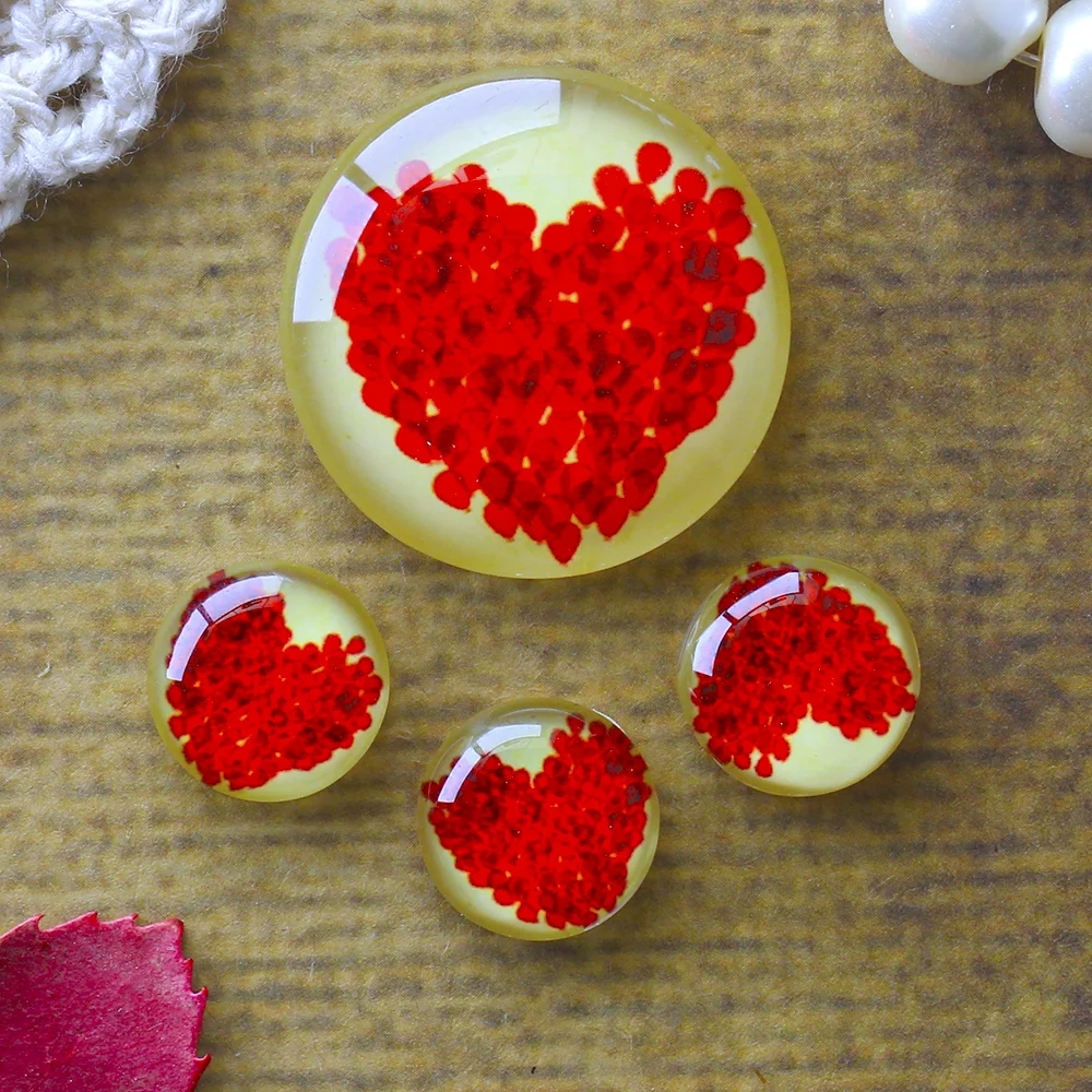 

12mm 25mm 14mm 16mm 18mm 20mm Photo Glass Cabochons Round Cameo Set Handmade Settings Stone Heart 01
